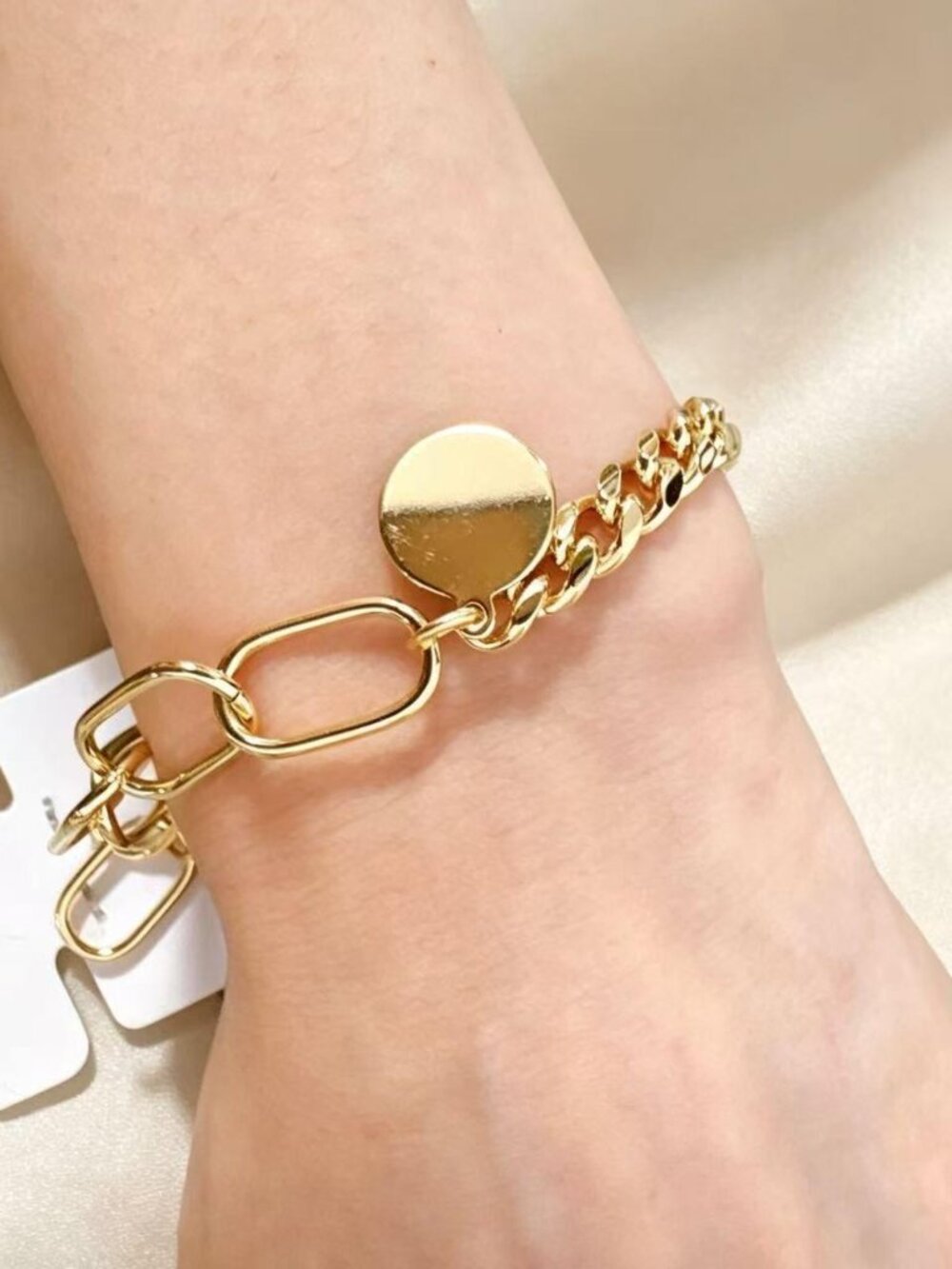 Mixed-Link Gold Chain Bracelet